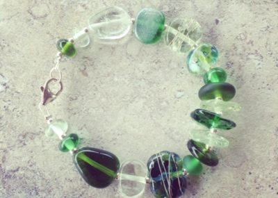 recycled glass bracelet