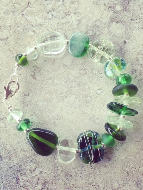 recycled glass bracelet