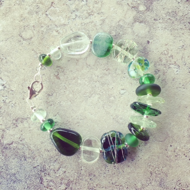 recycled glass bracelet