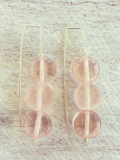 depression glass earrings