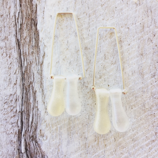 recycled glass earrings