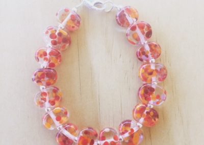 recycled glass bead bracelet