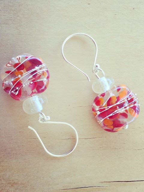 recycled glass earrings