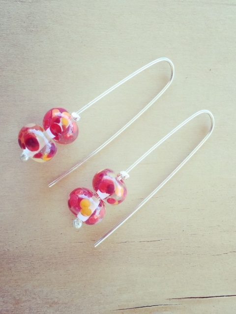 recycled glass earrings