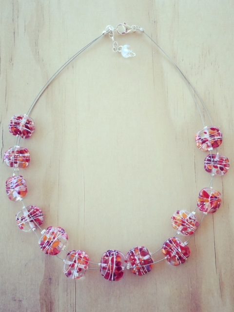 recycled glass necklace