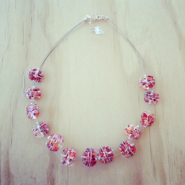 recycled glass necklace