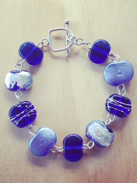 recycled glass bracelet