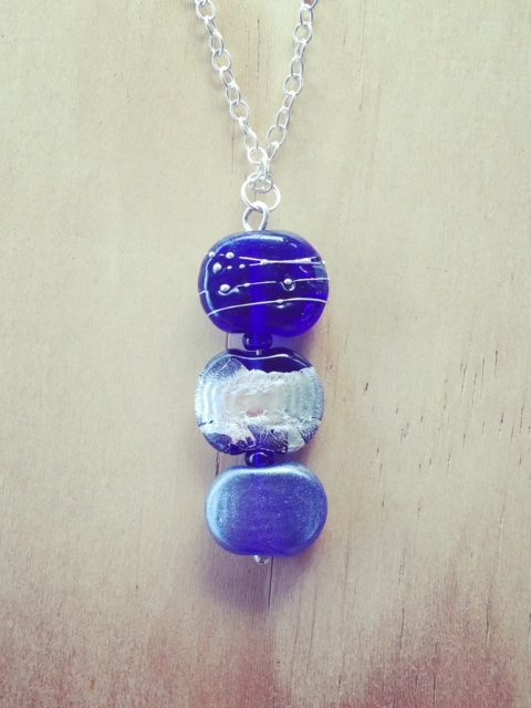 recycled glass necklace