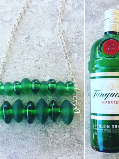 recycled glass necklace