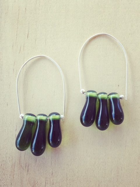 recycled glass earrings