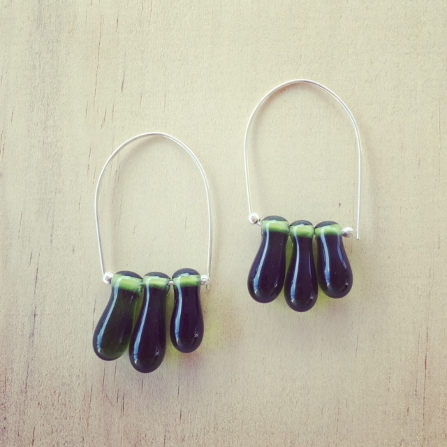 recycled glass earrings