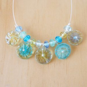 blue flower necklace