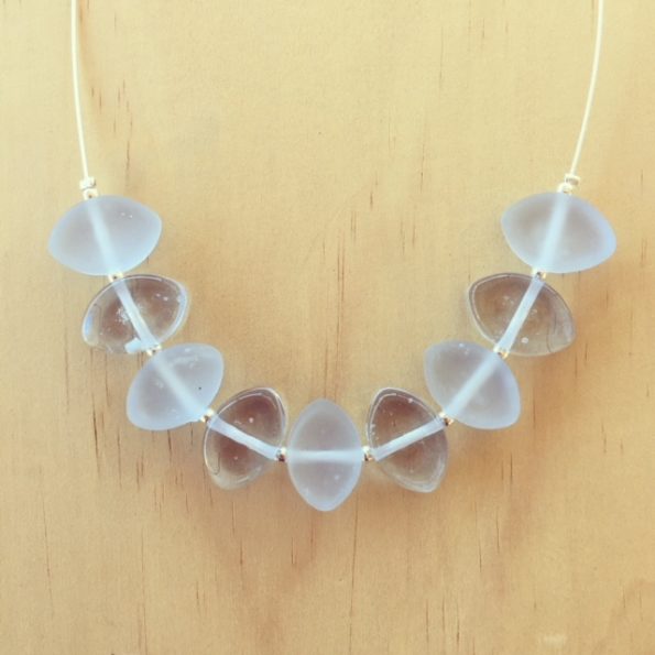 recycled glass necklace