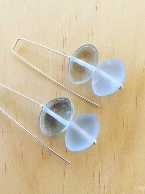 recycled glass earrings