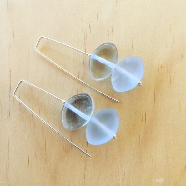 recycled glass earrings