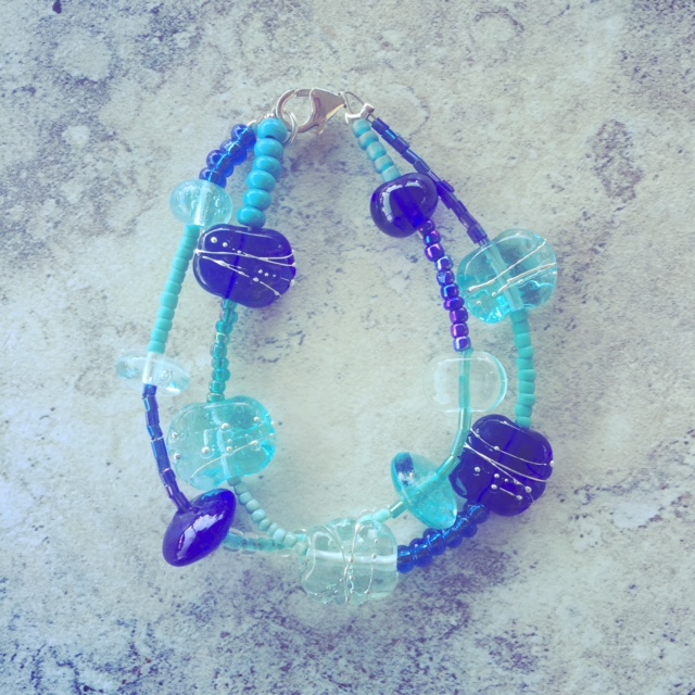 recycled glass bracelet