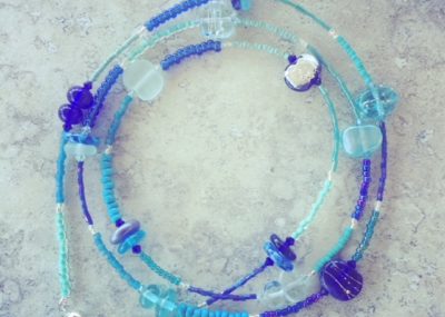recycled glass bead necklace