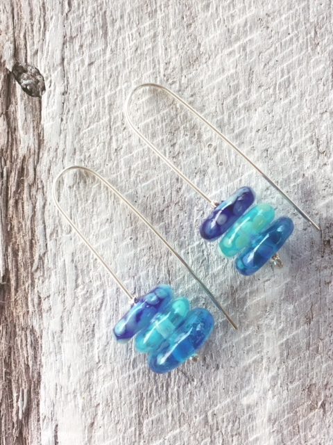 recycled glass earrings