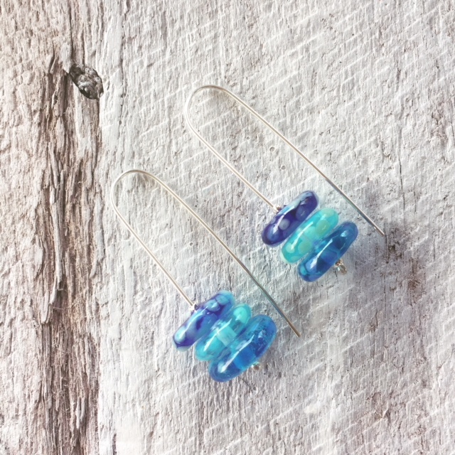 recycled glass earrings