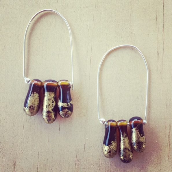 Recycled glass earrings