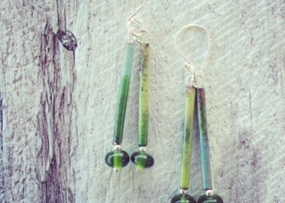 recycled glass earrings