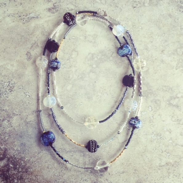 recycled glass necklace