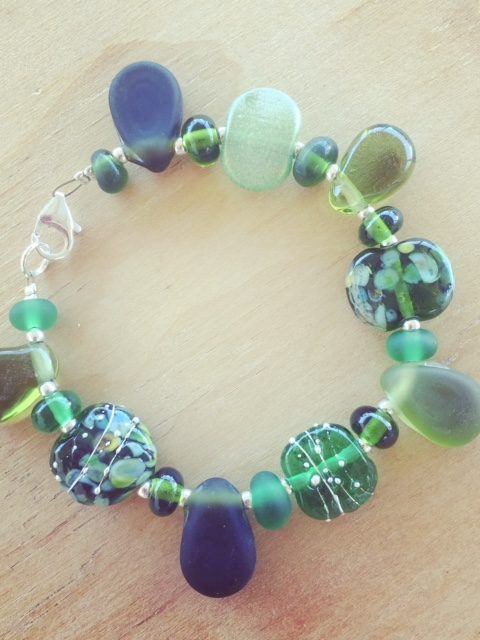 recycled glass bracelet