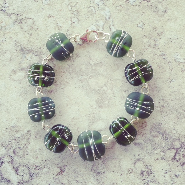 recycled glass bracelet