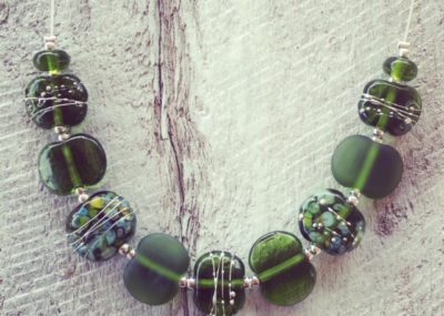 recycled glass necklace