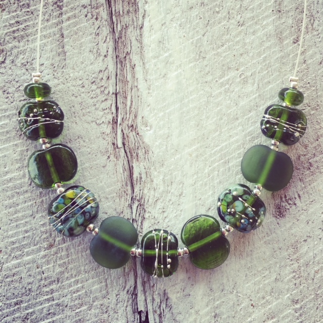 recycled glass necklace