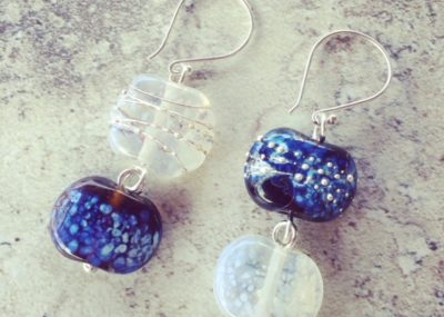 recycled glass earrings