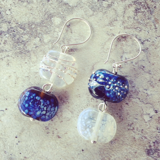 recycled glass earrings