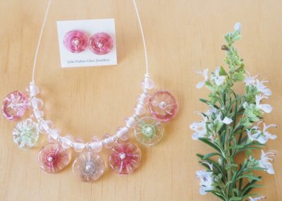 pink flower necklace
