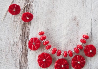 red glass jewellery
