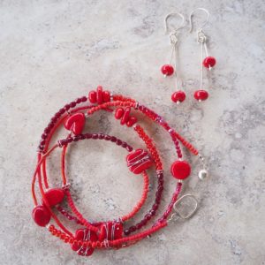 red glass jewellery