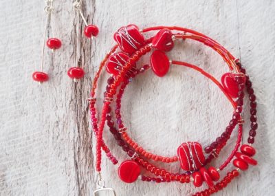 red glass jewellery