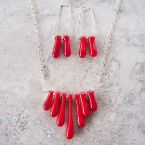 red glass jewellery