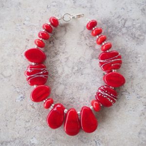 red glass bracelet