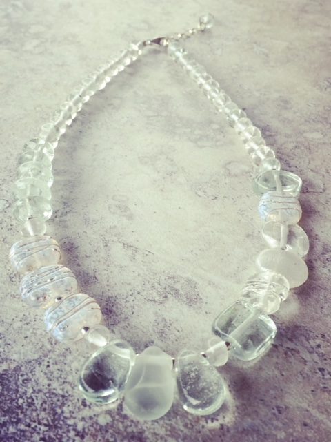 Recycled glass necklace