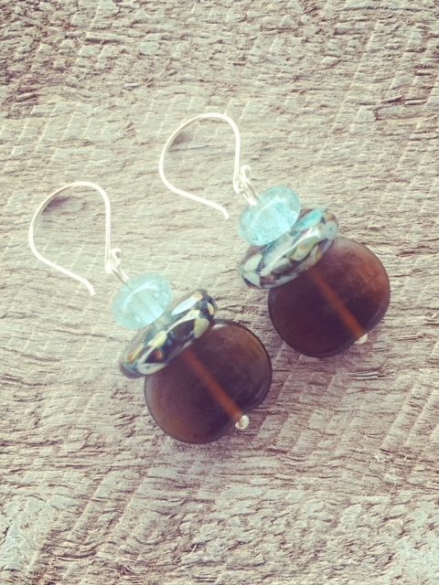 recycled glass earrings