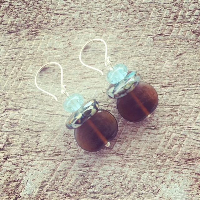 recycled glass earrings