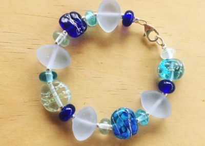 blue glass bracelet