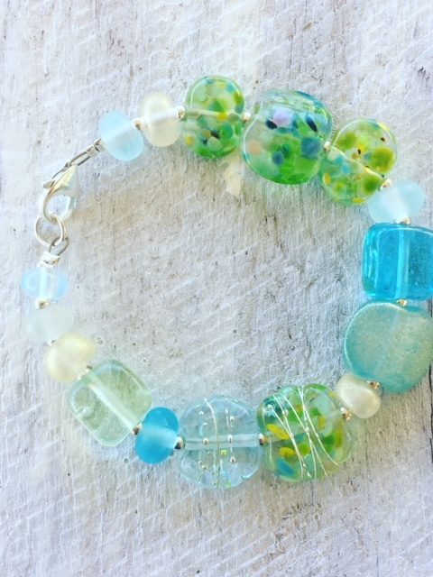 recycled glass bracelet