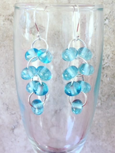 recycled glass earrings