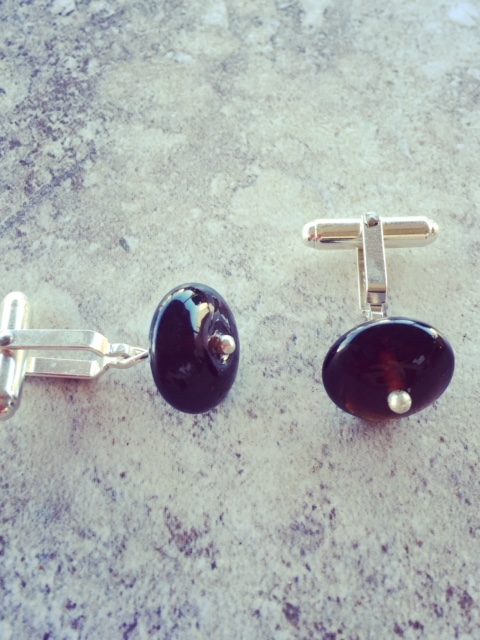 recycled glass cufflinks