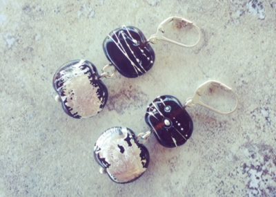 Recycled glass earrings