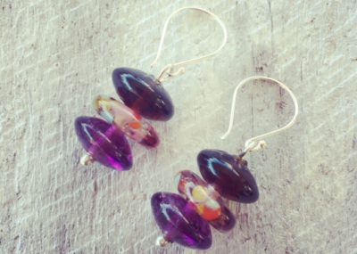 recycled glass earrings