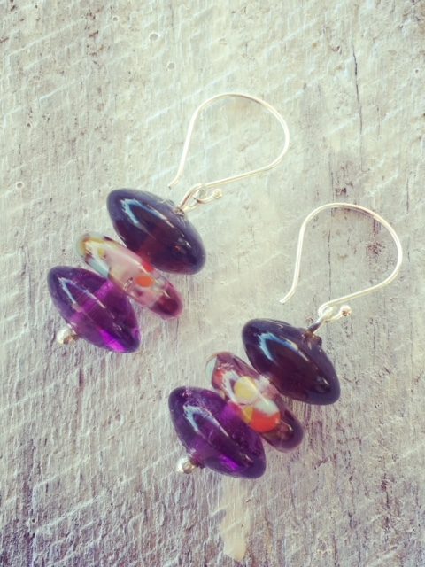 recycled glass earrings