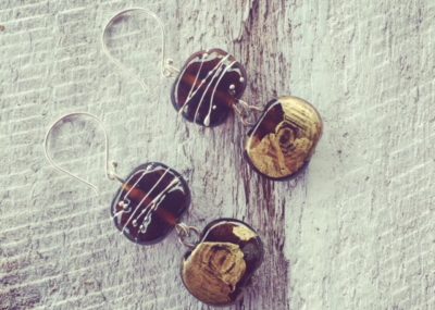 recycled glass earrings