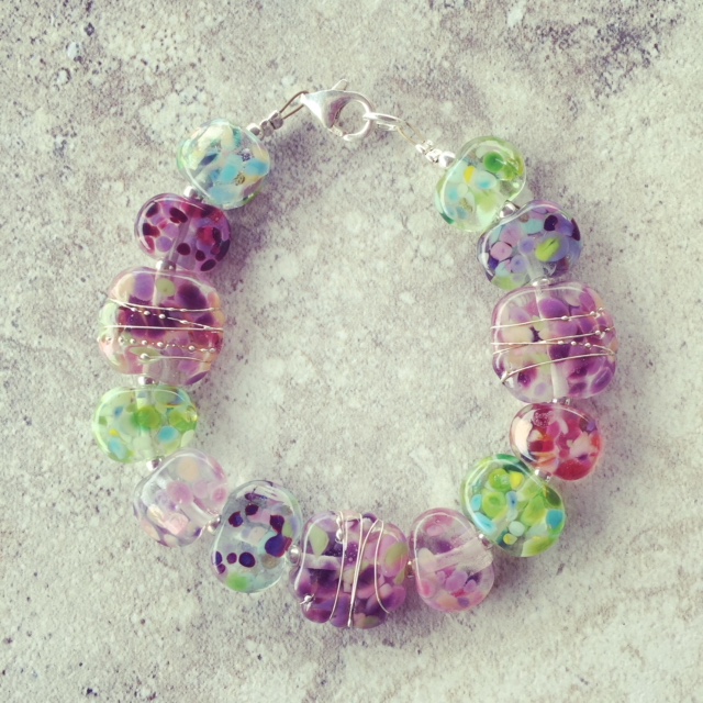 recycled glass bracelet